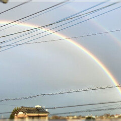 ダブルレインボー/rainbow/空/虹/ベランダ 大きな大きな虹🌈見れました😊
ダブルレイ…(1枚目)
