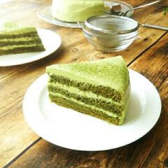 抹茶スイーツ/ショートケーキ 甘い中にちゃんと苦みも感じられる、抹茶の…