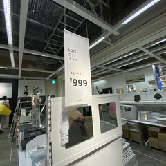 IKEA/生活の知恵/DIY/インテリア キッチンの奥に壁があるなら【貼る鏡】はい…(2枚目)