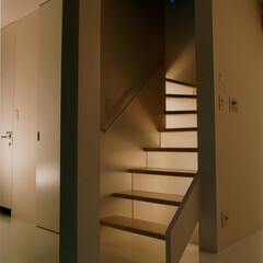 FRP/光 ２階から３階に登る階段は蹴上げにFRPの…(1枚目)