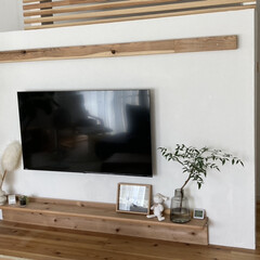 モルモル/雑貨/DIY 壁を作り、壁掛けテレビを設置しました。(1枚目)