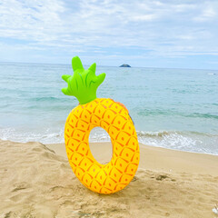パイナップル/うきわ/海好き/雑貨/おうち時間/夏グッズ/... 毎年夏に大活躍するパイナップルの浮き輪🍍…(1枚目)