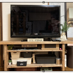 棚/リビング/キャンドゥ/お片付け/雑貨/DIY/... テレビ台DIY✨
以前使っていたテレビ台…(1枚目)