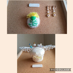 ミルフィオリガラスビーズ/くるみボタンアレンジ/ハンドメイド/ピンクッション ☔降りで寒かった!
と、まぁ引きこもり🏠…