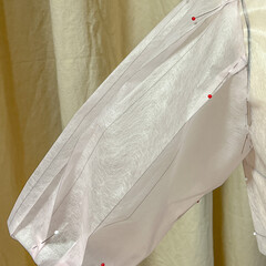 おチビの輪/ホームソーイング/手作りドレス/ワンピース/ブログにて紹介中/ハンドメイド コットンレースの布でワンピースを縫いまし…(3枚目)