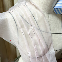 おチビの輪/ホームソーイング/手作りドレス/ワンピース/ブログにて紹介中/ハンドメイド コットンレースの布でワンピースを縫いまし…(2枚目)