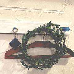 クリスマス2019/リミアの冬暮らし/ダイソー/DIY/雑貨/住まい/... テレビの後ろの壁に、ニトリのガーランドを…(1枚目)