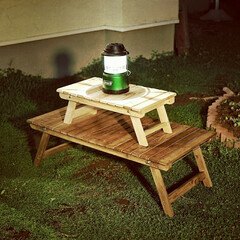 テーブル/アウトドア/キャンプ/DIY 第二弾で子供用のミニテーブルも作ってみま…(1枚目)