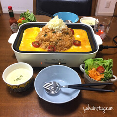 オムライス/ホットプレート/ブルーノホットプレート/ブルーノ/おうちごはん/フード/... 1.5合のご飯をブルーノで炒めもりもりの…