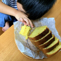 集合かけてないよ〜の/ちえCafe/パウンドケーキ/私の息子は/食いしん坊 昨日のパンケーキが残る予定だったので
今…(7枚目)