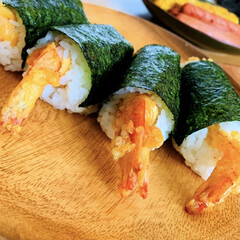 ちえむすび/天むす/スタミナ盛り/スタミナ飯/スタミナご飯/夏に向けて/... 日曜日のおうちランチは
みんな大好き天む…(2枚目)