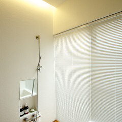 浴室/温もり/デッキ/ウッドデッキ/間接照明/建築家 オリジナル浴室
床はバルコニーで使うウッ…(1枚目)