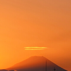 空/風景/夕やけ/富士山 🌺🍹🐊🍉🌴🌺🌴こんばんはー(^∇^*)ﾉ…(1枚目)