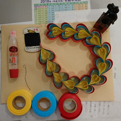 パーティー/ハートつづり/ハンドメイド 「ハートつづり」作り方編!
材料:紙テー…