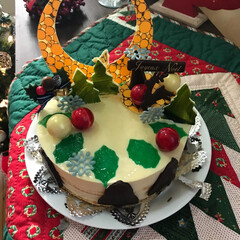 クリスマス飾り クリスマスケーキ作りました。
(1枚目)