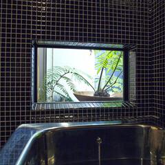 ガーデン/グリーン/タイル/植栽/緑/風呂/... 浴室からも植物が見えます。
(1枚目)