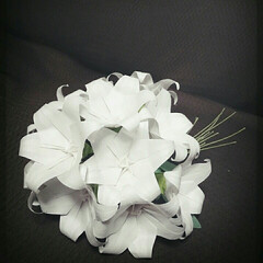 折り紙 花の色が白なので寂しくなっちゃいました😓…(1枚目)