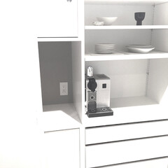 ネスプレッソ/コーヒー/キッチン/食器棚 食器棚の模様替え中(1枚目)