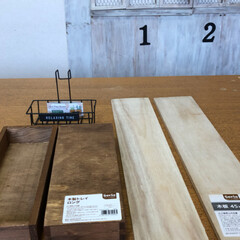 フェイクグリーン/パレット風/DIY/100均/セリア セリアの木箱と木板を使って
パレット風の…(4枚目)