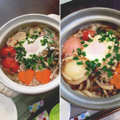 日曜日の朝/うどん/朝食/フード 日曜日
朝ご飯は、ゆっくりー〜〜
鍋焼き…(1枚目)