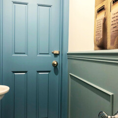 オカトー LaidBack トイレマット 60×60 ライトブルー(トイレ用マット)を使ったクチコミ「我が家のトイレインテリア。
ホテルライク…」(8枚目)