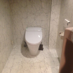 トイレ/リフォーム 豪華なトイレを希望でしたので床壁を大理石…(1枚目)