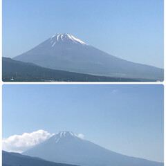 富士山🗻 上が今朝の富士山🗻
下は現在14時40分…(1枚目)