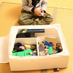 おもちゃ収納/IKEA/お片付け/片づけ おもちゃのレゴはIKEAのskubbシリ…(1枚目)