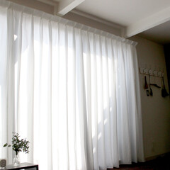 【ネフライト】カーテン ホワイトグロスシリーズ(1.5倍ヒダ) | ネフライト for home(その他カーテン、ブラインド、レール)を使ったクチコミ「紫外線カットしながらお部屋は明るく。窓ま…」(2枚目)