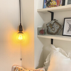 照明器具/オシャレ/ルームライト/IKEA/DIY/照明 IKEA で購入した電球を使って作ったル…(1枚目)