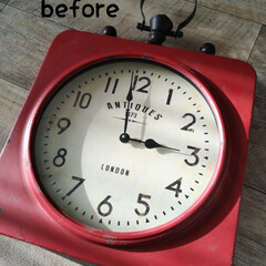 カインズ KUMIMOKUアンティークカラーズ スモーキーグレイ 200ml(ペンキ、塗料)を使ったクチコミ「時計のカラーが飽きたのでリメイク
上部に…」(2枚目)