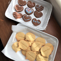 アイシングクッキー/バレンタイン2020/友チョコ/手作り 今年の友チョコはクッキー。
アイシングペ…(1枚目)