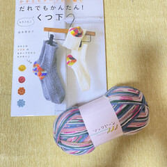 手編み/靴下/毛糸/ソックヤーン ソックヤーンの糸が可愛くて毛糸の🧶靴下🧦…(2枚目)