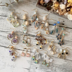 レジンピアス/レジンアクセサリー/レジン/ハンドメイドピアス/ハンドメイドアクセサリー/自宅ショップ/... ご覧いただきありがとうございます😊mam…