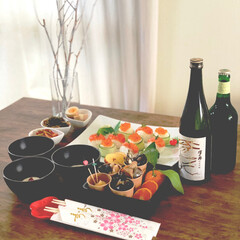 手まり寿司/寿司/おうちごはん/おうちカフェ/おせち お正月のおせち。
おうちでゆっくり、小さ…(1枚目)