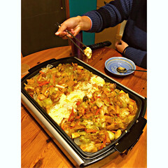 夜ご飯/料理/チーズ/ダッカルビ/韓国/鶏もも肉/... 夜ご飯はずっと食べたかった
ダッカルビ〜…