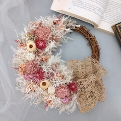 wreath/Flower/minne/母の日/花を飾る/花が好き/... フラワーリース(1枚目)
