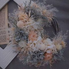 wreath/Handmade/Flower/手作り/アレンジメント/フラワーアレンジメント/... フラワーリース(1枚目)