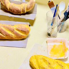 インテリア/クロワッサン/フランスパン/パン型/造形モルタル/ハンドメイド/... 以前からモルタルで
パン🥖🥐を作ってみた…(2枚目)