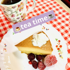 tea time/プリンケーキ🍮 🍮tea time☕️😘🙌🏻💖(1枚目)