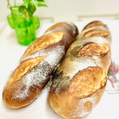 おもてなし/ジャンボフランス/自家製天然酵母パン/手作りパン 今朝はジャンボフランス🥖

今日は娘と孫…(6枚目)