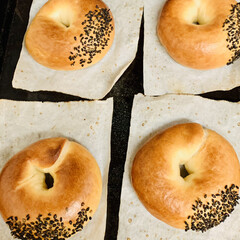 自家製天然酵母パン/ベーグル/手作りパン 自家製天然酵母パン
ベーグル🥯焼き上がり…(3枚目)