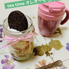 tea time/ジャーケーキ/オレオ/グルメ 🧁tea time☕️(1枚目)