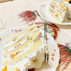 みかん/桃/🍘/ジャンボサイズ/フルーツケーキ/誕生日ケーキ ケーキカット🗡

あまりにジャンボ過ぎて…(3枚目)