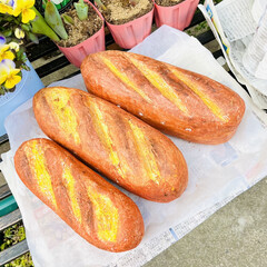 フェイクフラワーアレンジ/造形モルタルパン型/リビング/キッチン/ハンドメイド/雑貨/... 3月にやっと仕上げた
モルタル造形パン型…(6枚目)