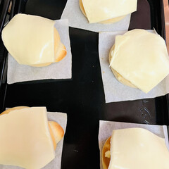 チーズベーグル/自家製天然酵母パン/手作りパン チーズベーグル🥯焼けました〜👩‍🍳💕(6枚目)