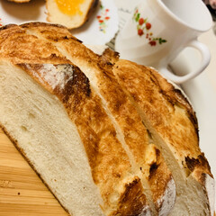 自家製天然酵母パン/おうちごはん 第二弾製作中なので、
キッチンで朝食😅💦…(2枚目)