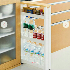 キッチン/キッチン雑貨/お片付け サリューさんのこのカート 冷蔵庫の横にお…(1枚目)