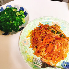 時短料理/パスタ/ナポリタン/シリコンスチーマー/ブロッコリー ナポリタン🍝
パスタはレンジで茹でる シ…