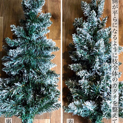 シンプルなクリスマスツリー/シンプルなクリスマス/クリスマスツリーリメイク/クリスマスツリー/クリスマスディスプレイ/こたつのある暮らし/... 去年まで飾っていたクリスマスツリーを壁掛…(4枚目)